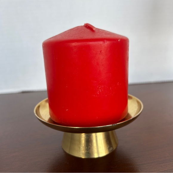 Two Brass Pillar (Piller) Candle Holders/Stands - Picture 4 of 15